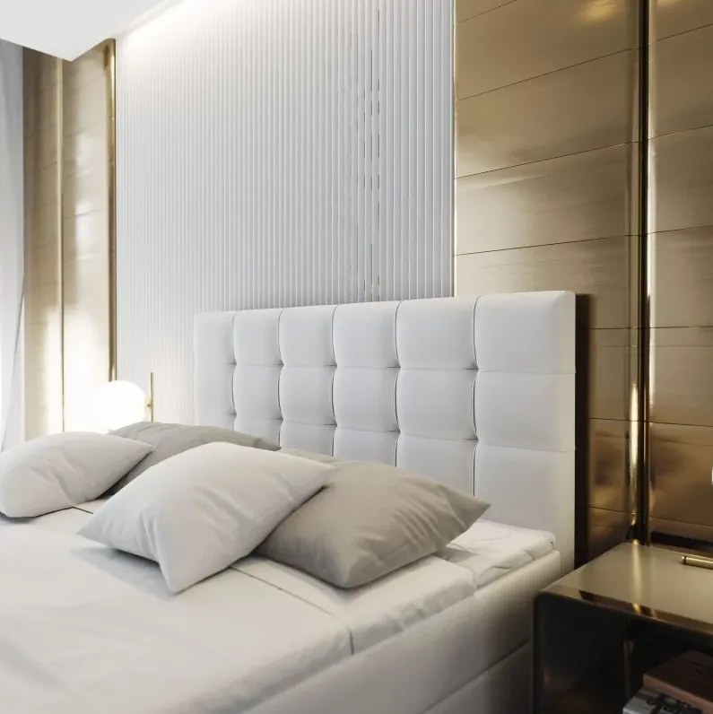 Pat tapițat boxspring GLORIEN 180x200 cm purpuriu Saltele: Saltea cu arcuri Bonell