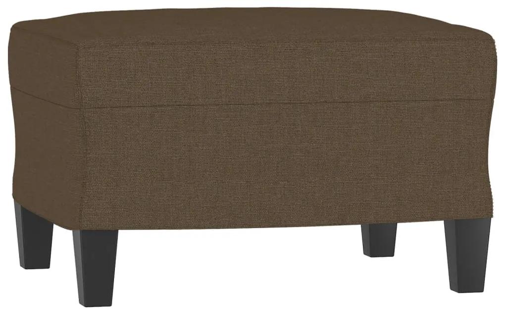 Canapea cu 3 locuri cu taburet, maro, 180 cm, material textil