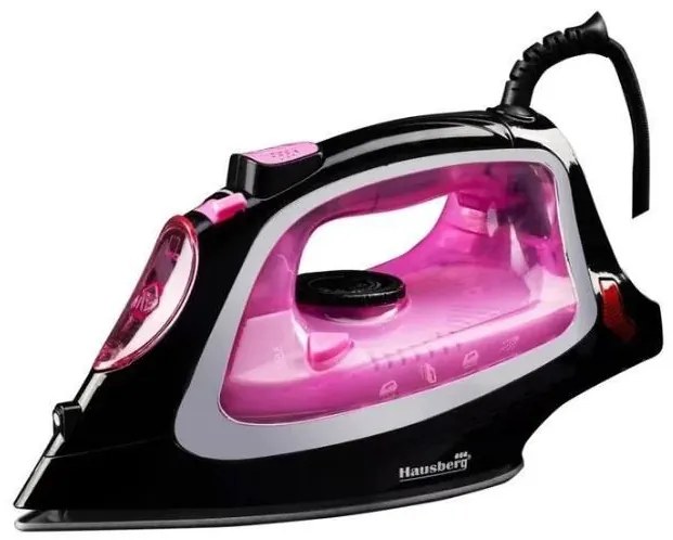 Fier de Calcat Hausberg HB-7841RZ, Ceramic Rezervor Apa 280ml 2200W, Roz/Negru