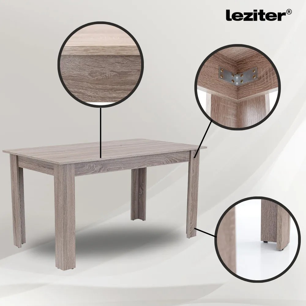 Set de masă Leon 4+1 stejar York gri