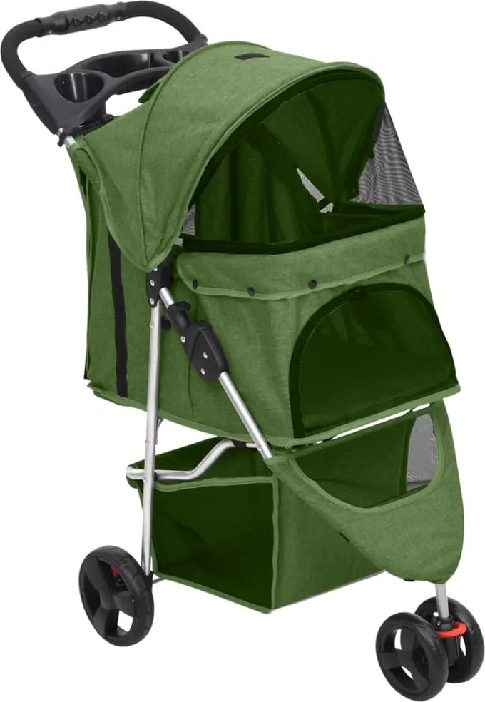 vidaXL Cărucior pliabil pentru câini verde 80x46x98 cm țesătură Oxford