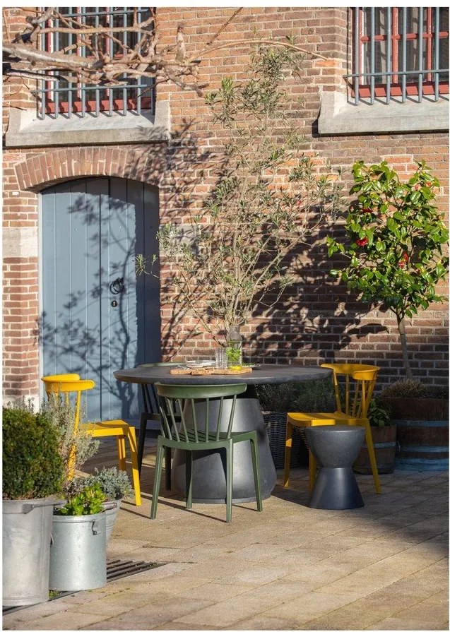 Taburet adecvat și pentru exterior WOOOD Dover, ø 35 cm, gri antracit