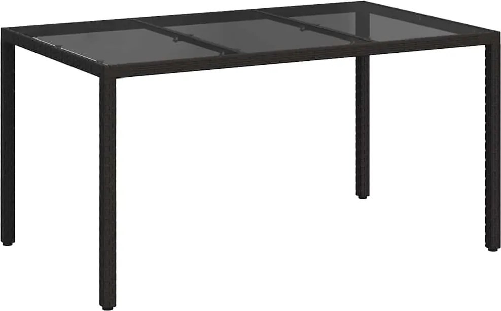 vidaXL Masă de Grădină Negru 150 x 90 x 75 cm poliratan