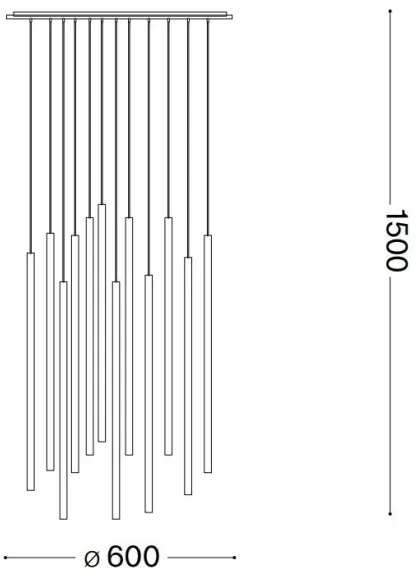 Lustră LED pe cablu Ideal Lux FILO LED/25W/230V alamă
