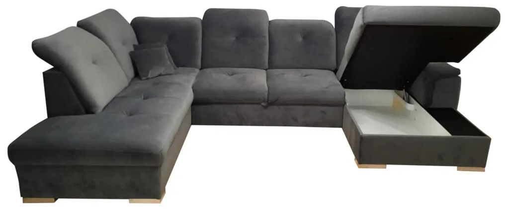 Supermobel Canapea in forma de U DAVIO, 320x85-104x204/156, sawana 27, stanga