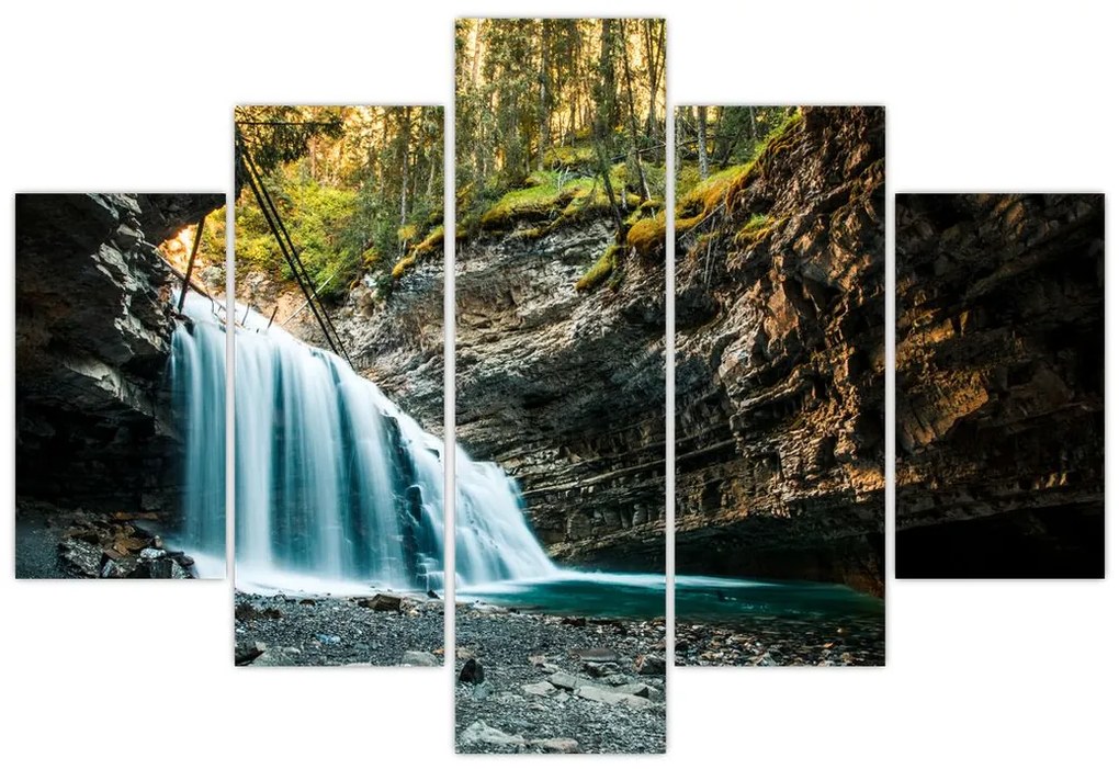 Tablou cu cascada de pădure (150x105 cm)