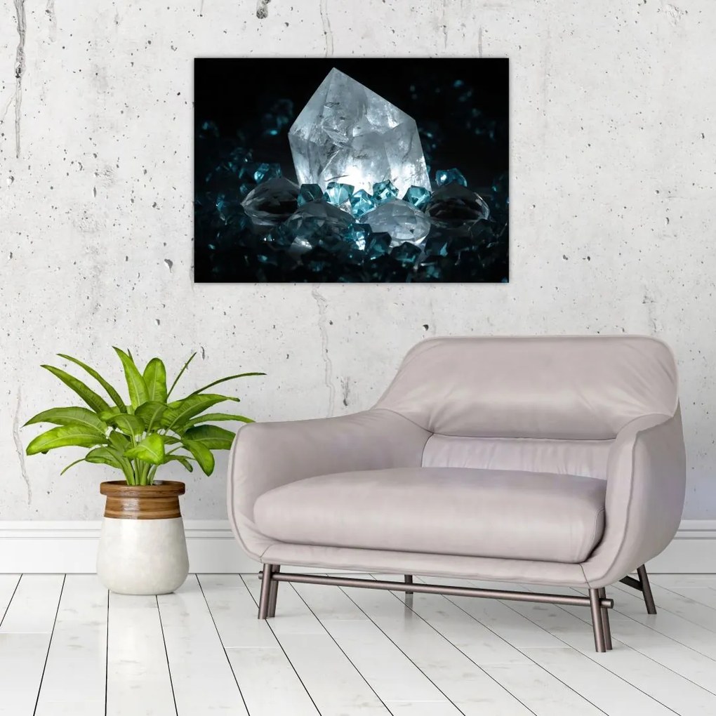Tablou pe sticlă cu cristal (70x50 cm)