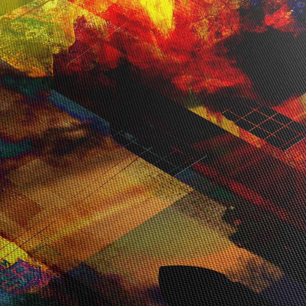 Tablou - Oraș colorat, abstracție (150x105 cm)