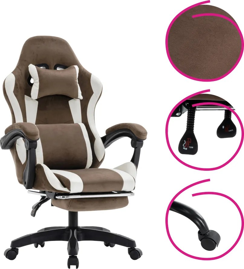 Scaun de birou/gaming, maro/alb, HOSPO