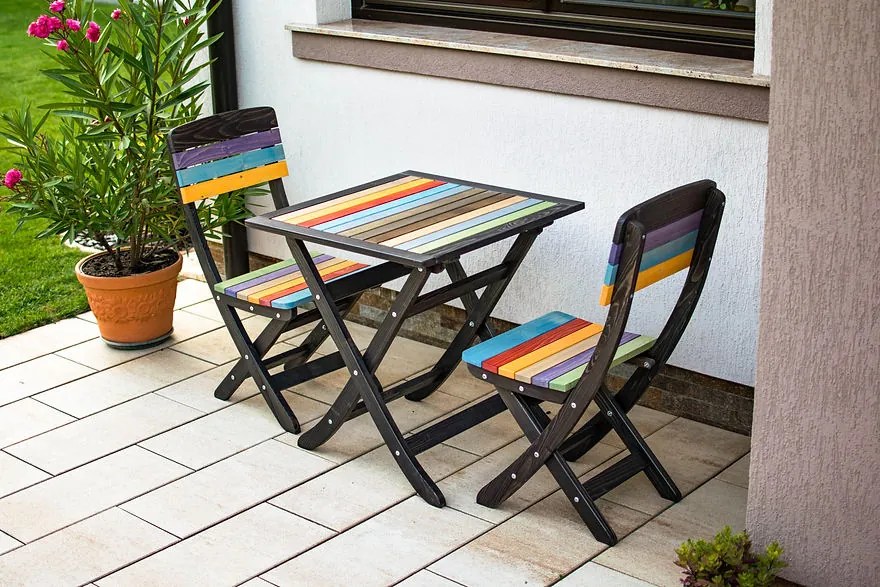 Set mobilier gradina pliabil Iris, 60 cm, colorat