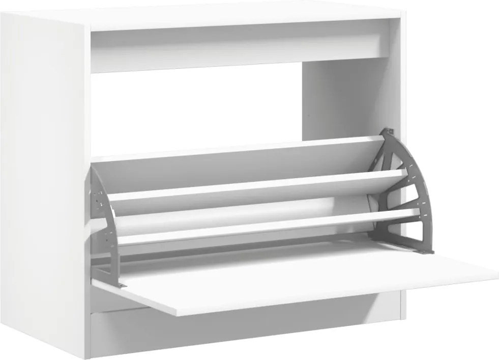 vidaXL Pantofar, alb, 80x42x69 cm, lemn prelucrat