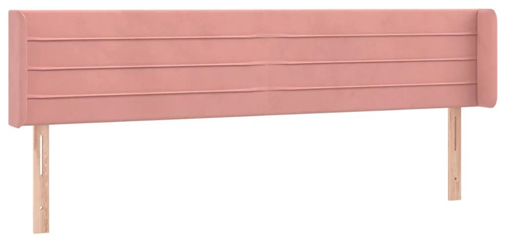 3118973 vidaXL Tăblie de pat cu aripioare roz 183x16x78/88 cm catifea
