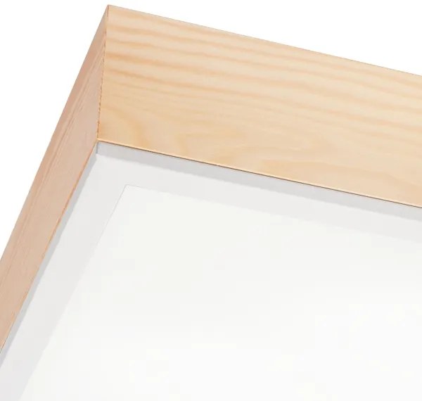 Plafonieră NATURAL SQUARE 4xE27/15W/230V 48x48 cm pin/alb