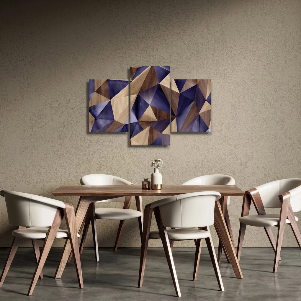 Tablou - 3D triunghiuri de lemn (90x60 cm)
