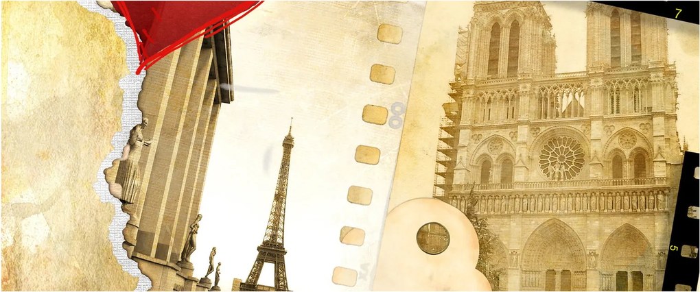 Tablou - Amintiri din Paris (120x50 cm)