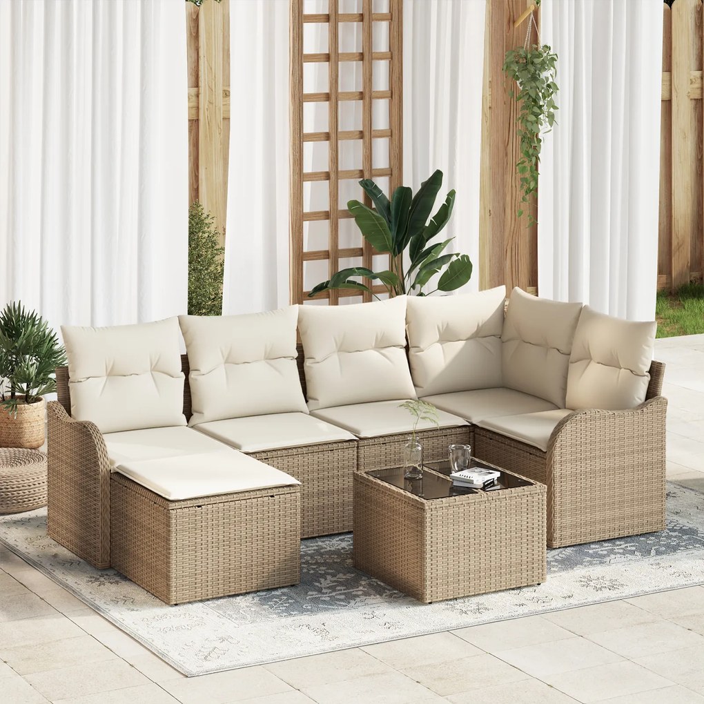 Set Canapea Grădină vidaXL cu Pernuțe Ratan Poly Brown