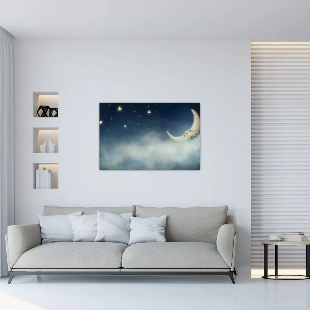 Tablou - Luna cu stele (90x60 cm)