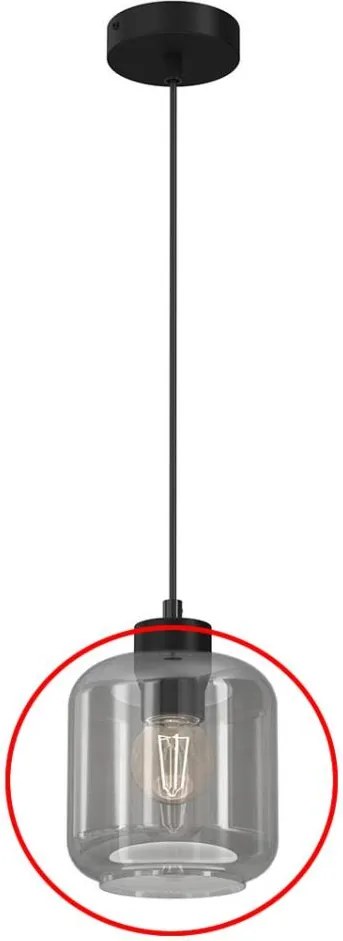 Sticlă de schimb pentru lustrul SOMBRA E27, diametru 16 cm, gri fumuriu