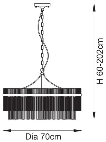 Endon 112574 - Candelabru suspendat pe lanț MARIETTA GRAND 7xE14/7W/230V alamă/sticlă clară