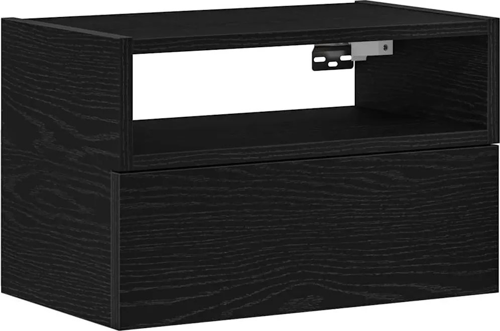 vidaXL Noptieră de perete, negru, 45x26x28,5 cm