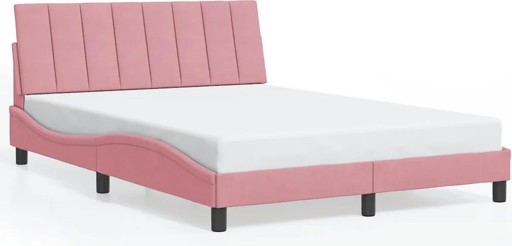 vidaXL Cadru de pat fără saltea, Hanko, roz, 140x200 cm, catifea