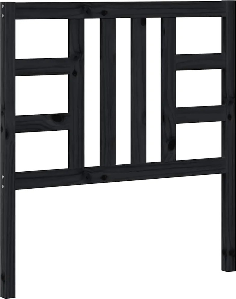 vidaXL Tăblie de pat, negru, 96x4x100 cm, lemn masiv de pin