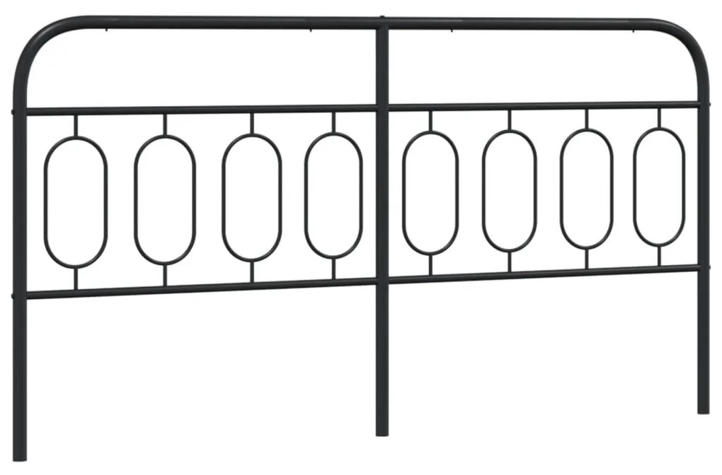 377154 vidaXL Tăblie de pat metalică, negru, 193 cm