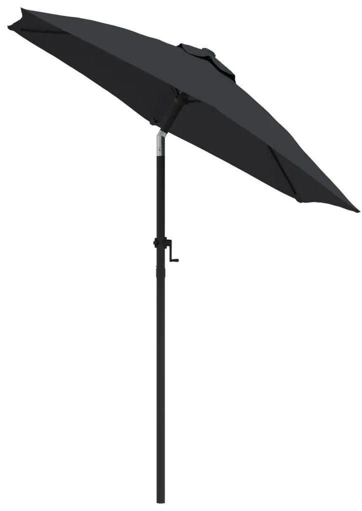 Umbrelă de soare, negru, 200 x 224 cm, aluminiu