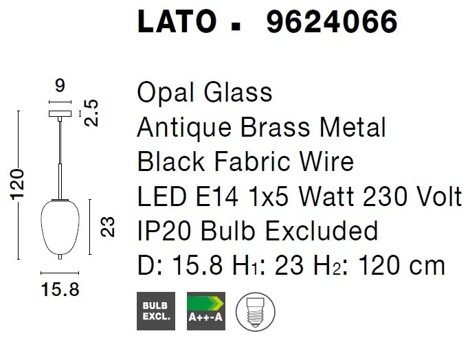 Lustra, Pendul modern Lato 15,8cm