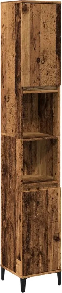 vidaXL Dulap de baie, lemn vechi, 30x30x190 cm, lemn prelucrat