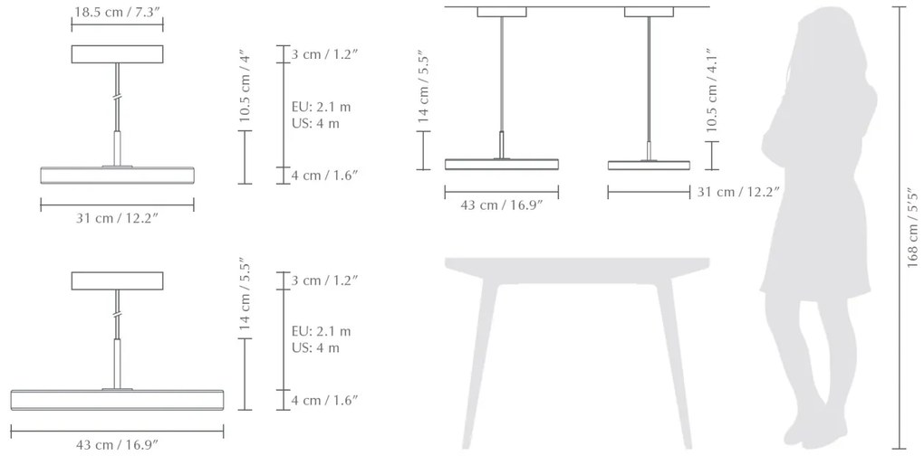 Lustra LED design scandinav Asteria mini - nuance olive/ auriu
