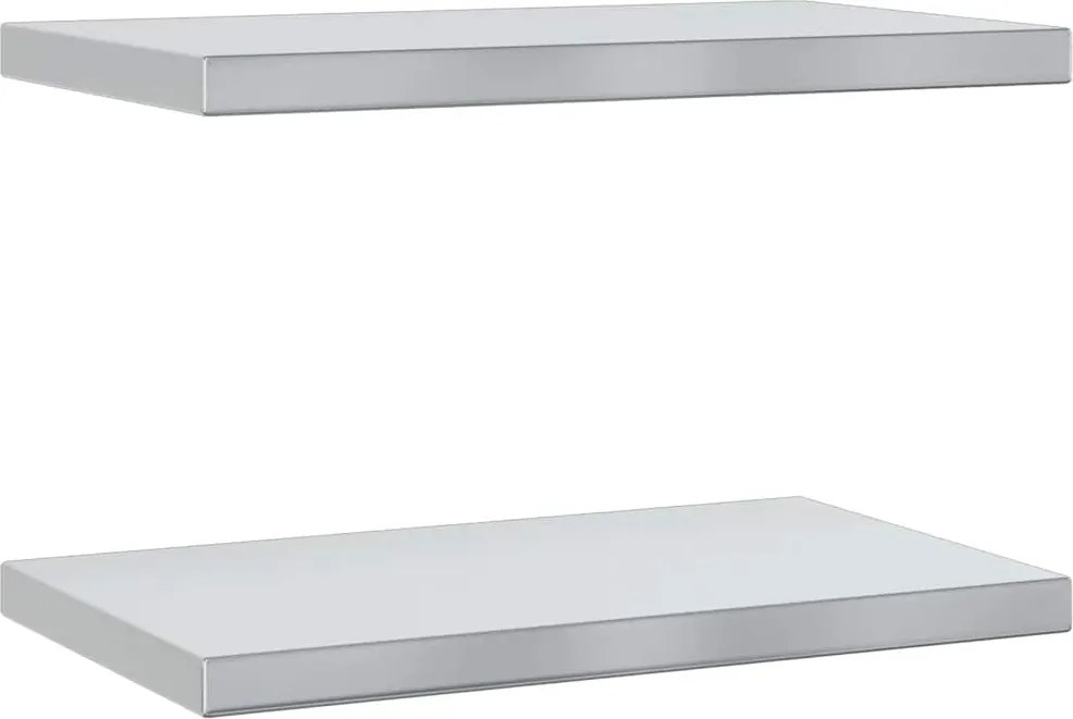 vidaXL Rafturi de perete, 2 buc., 50x30x3 cm, argintiu oțel inoxidabil