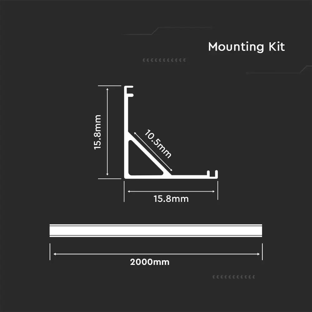 Profil Banda LED, Aplicat (PT), Aluminiu + Alb Mat, 2m