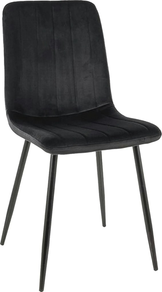 Scaun ALAN, negru, stofa catifelata/metal, 45x39x91 cm