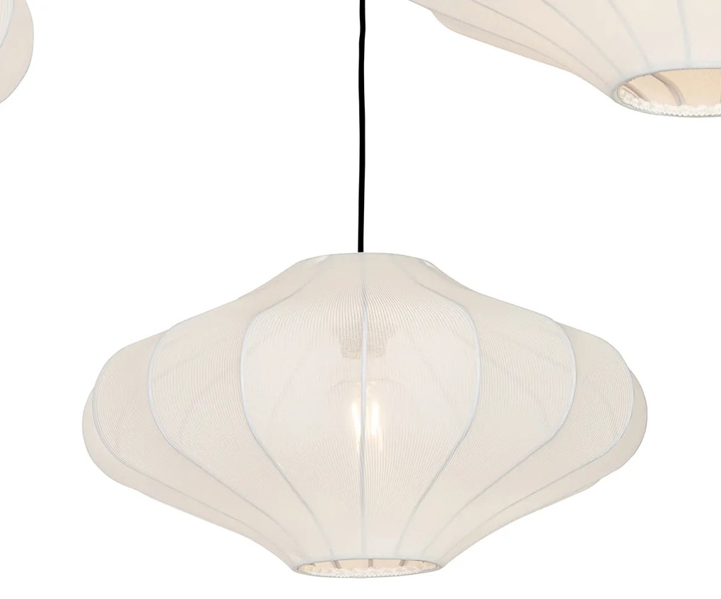 Lampa suspendată inteligentă albă 50cm 3 lumini incl. 3 Wifi G95 - Plu