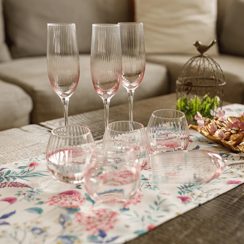 Pahare de şampanie, set de 6, 280 ml, roz, CELESTE TIP 1