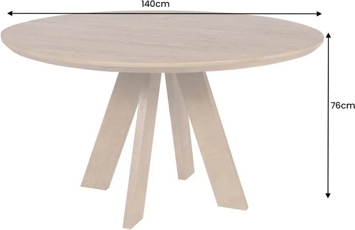 Masa rotunda din lemn de mango ART WOOD 140cm