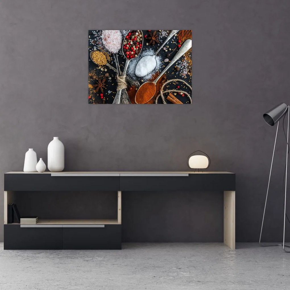 Tablou cu linguri cu condimente (70x50 cm)