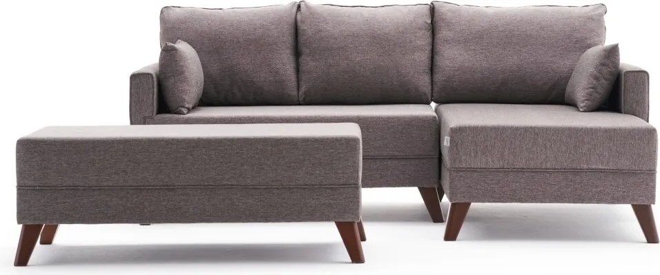 Coltar extensibil pe dreapta Bella Mini, Balcab Home, 205x81x85 cm, lemn, maro