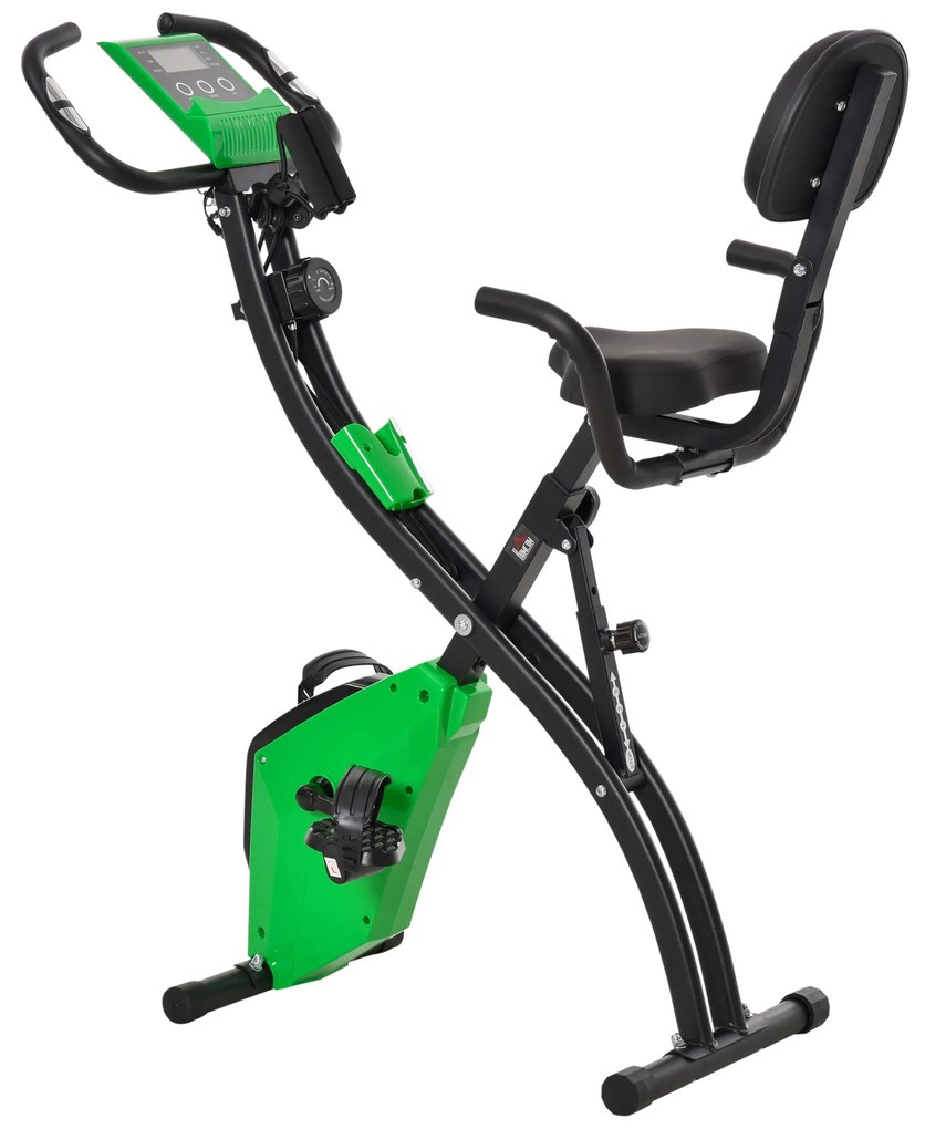 Bicicleta Pliabila 2 în 1, Rezistenta 8 Nivele Elastice pentru Brate si Ecran LCD, 97x51x115cm, Verde HOMCOM | Aosom RO
