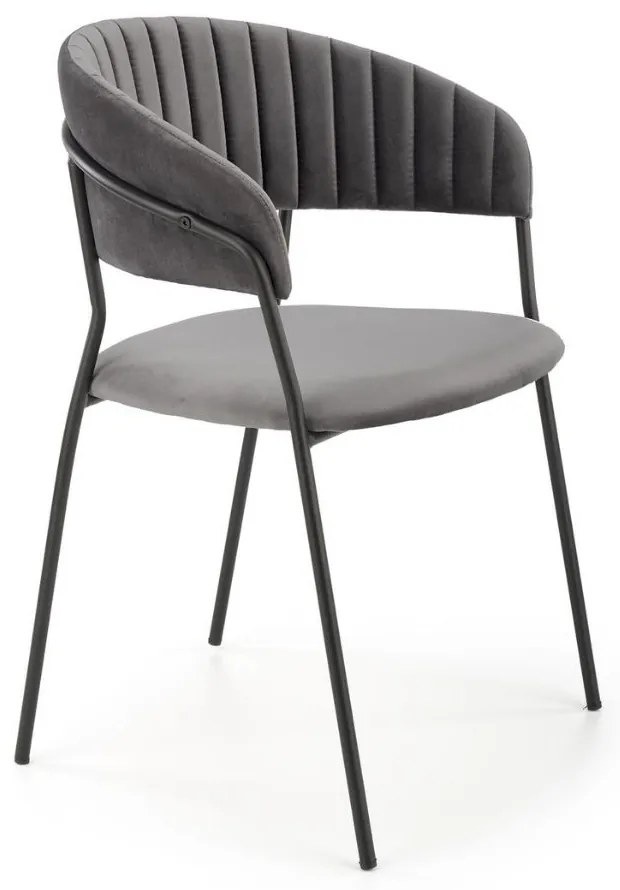 Scaun de bucaterie Rolland, gri/negru