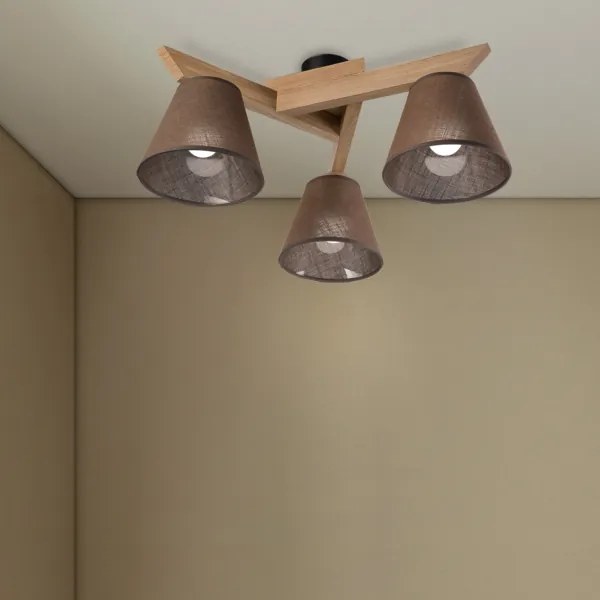 Lustră aplicată Brilagi ANTHONY 3xE14/40W/230V stejar/maro