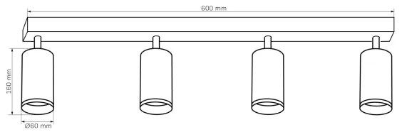 Spot LONDON 4xGU10/10W/230V negru