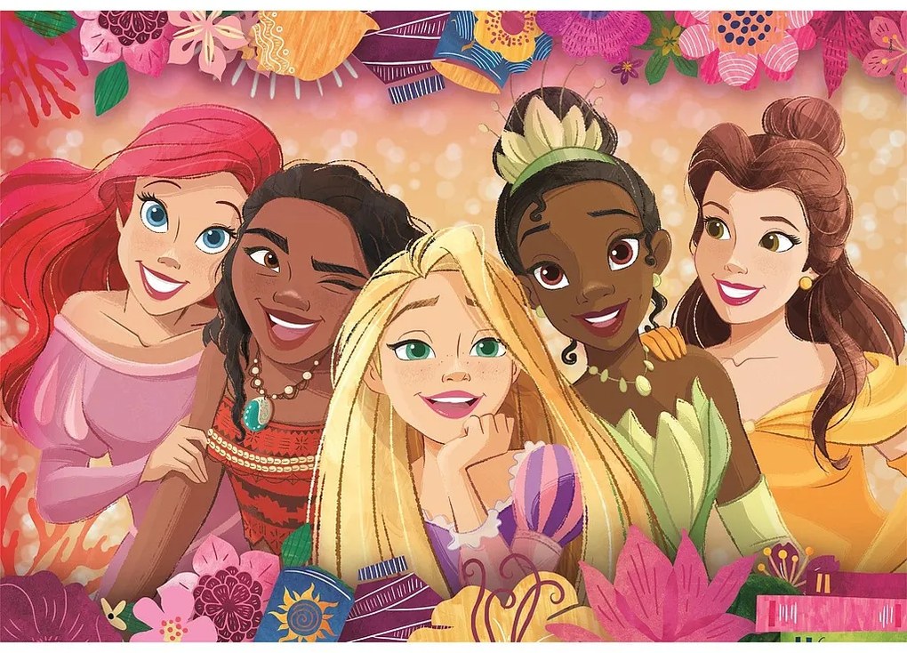 Prințesele Disney Flower Frame Puzzle maxi Clementoni de 24 piese