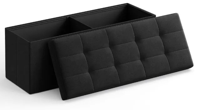 Taburet cu spatiu depozitare OTTOMAN 110x38 cm, negru