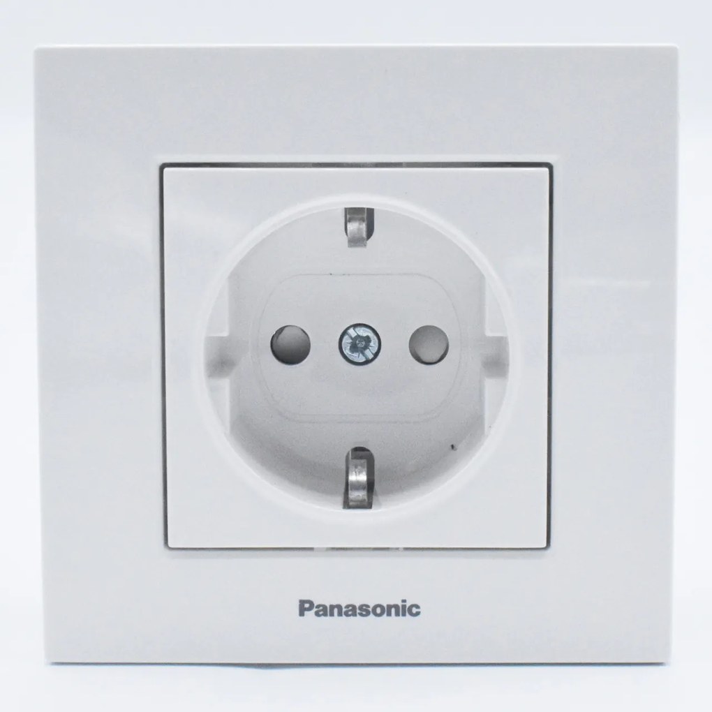 Priza simpla cu impamantare si protectie copil Karre Plus Pansonic, ST, alba
