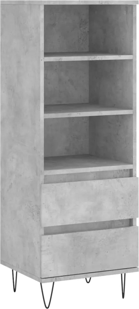 vidaXL Dulap înalt, gri beton, 40x36x110 cm, lemn compozit