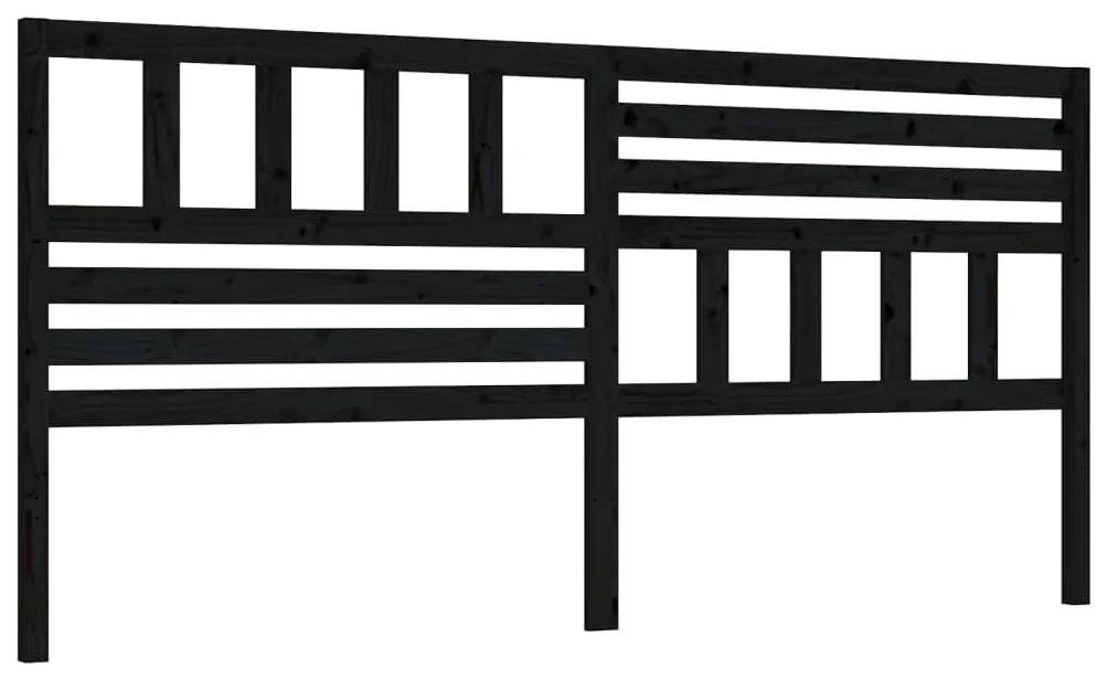 814168 vidaXL Tăblie de pat, negru, 206x4x100 cm, lemn masiv de pin