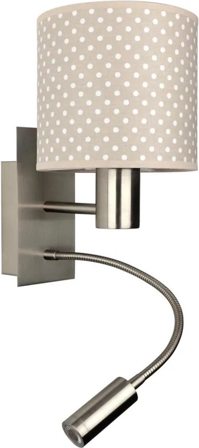Brilagi - Lampă LED flexibilă BOBO 1xE27/25W/230V + LED/3W, crom mat/bej/cu buline