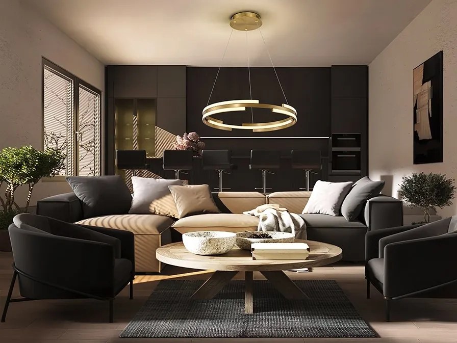 Lustra LED moderna design circular Ciclos aurie